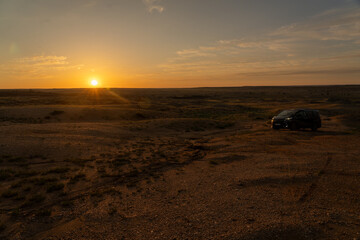 Sonnenaufgang Sonnenuntergang Gobi Wüste 