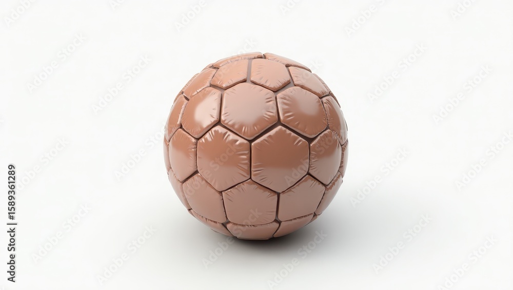 Poster a light brown, glossy sphere with a hexagonal pattern.