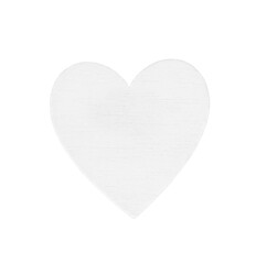 Isolated on pure white background wooden heart of white color. Format png.