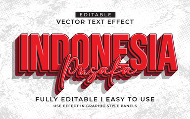 3d editable indonesia independence day text effect typography style template