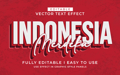 3d editable indonesia independence day text effect typography style template