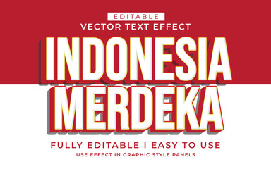 3d editable indonesia independence day text effect typography style template