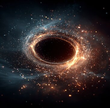 Hyperrealistic Glowing Particle Infinity Symbol with Color Spectrum, Neon Energy Loop on Dark Background, Abstract Sci-Fi Light Effect