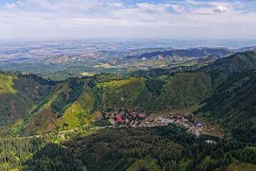 Ile-Alatau National Park. Mountainous area with different vegetation near Almaty. The Tian Shan...