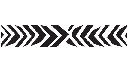 Geometric black arrow design element isolated on white background