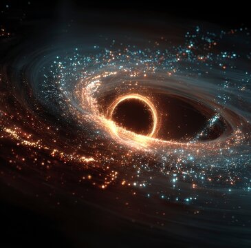 Hyperrealistic Glowing Particle Infinity Symbol with Color Spectrum, Neon Energy Loop on Dark Background, Abstract Sci-Fi Light Effect