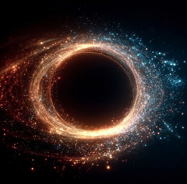 Hyperrealistic Glowing Particle Infinity Symbol with Color Spectrum, Neon Energy Loop on Dark Background, Abstract Sci-Fi Light Effect