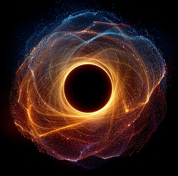 Hyperrealistic Glowing Particle Infinity Symbol with Color Spectrum, Neon Energy Loop on Dark Background, Abstract Sci-Fi Light Effect
