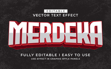 3d editable indonesia independence day text effect typography style template