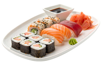 Japanese cuisine  delicious sushi set nigiri PNG Image
