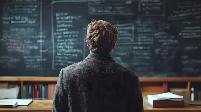 Classroom Illustration: Student Contemplating Equations