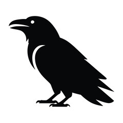 Obraz premium A Black Crow Silhouette Design On White Background, Crow Clipart Design