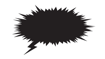 Black comic speech bubble illustration isolated on white background, design element