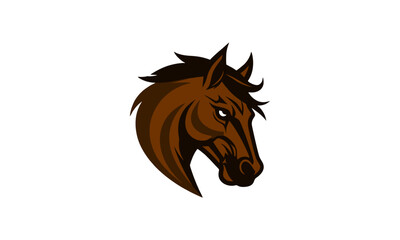 Bold Stallion Head – Fierce Brown Horse Logo with Strong Expression