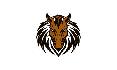 Majestic Stallion Head – Realistic Brown Horse Logo with Strong Eyes