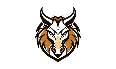 Bull Skull Logo – Horned Beast Emblem with Sharp Lines