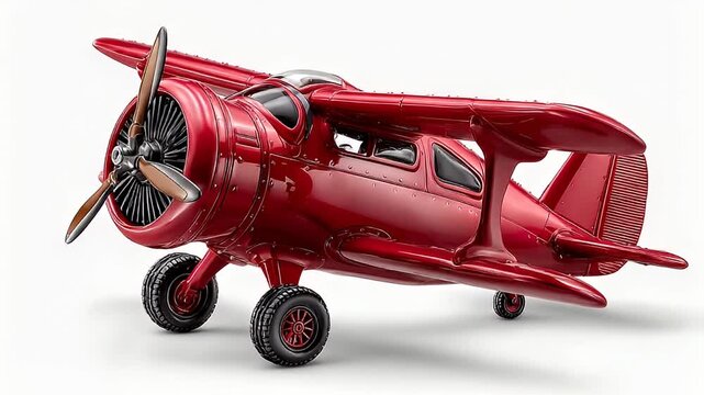 Classic red biplane isolated design