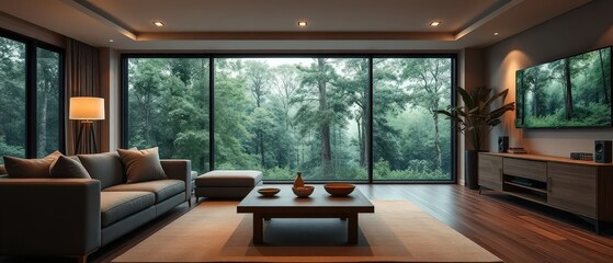 Naklejka premium a modern living room 