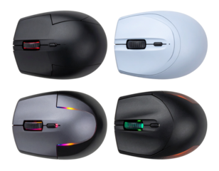 Set of Four Computer Mouses – Ergonomic, Gaming, and Wireless Models PNG (2)