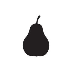 Pear fruit silhouette vector flat design on white background.