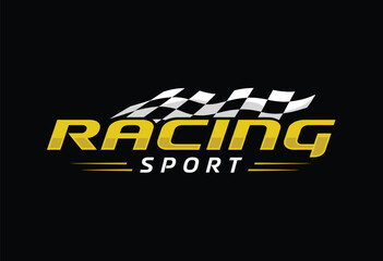 Obraz premium Retro Motorsport Vector Collection with Race Car Stripe Stickers, Checkered Flag Decals, Motocross Competition Emblems, and Championship Logo Symbols for Creative Racing-Themed Designs 