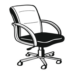 Office Chair Silhouette  Modern Vector Illustration
