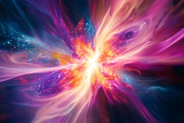 Fototapeta premium Abstract colorful energy explosion background image for science, technology and creative projects