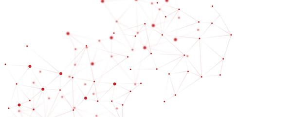 Abstract white red digital technology futuristic communication high tech concept background. Technology dots lines connect network background.	