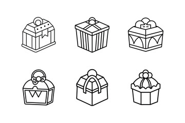 guest favor box icon line art vector illustration