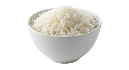 Isolated Bowl of Cooked White Rice