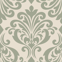 Fototapeta premium Damask modern seamless pattern element. Vintage classical old fashioned damask ornament, seamless texture for wallpapers, textile.