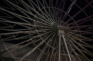 Fototapeta premium Ferris wheel in Nagoya city, Japan at night. Travel concept.