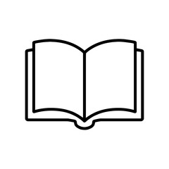 Open book outline icon symbolizing reading and knowledge