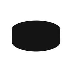 Hockey puck silhouette icon for ice hockey equipment
