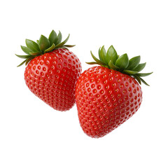 Fresh Ripe Red Strawberries Isolated (PNG)
