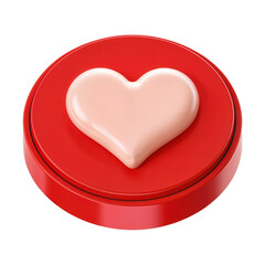3D Render Heart Like Button Icon (PNG)