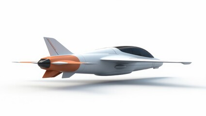 Fototapeta premium Modern jet aircraft design in a three-quarter view.