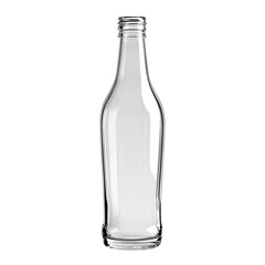 Clear glass bottle, vertical, and empty