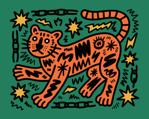 Detailed hand-drawn animal illustration in sketch style.