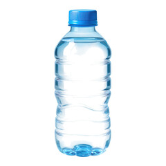 Clear bottle of water with a blue cap. isolated-3d-on-transparent-background