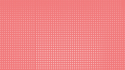 Coral pink halftone dot pattern background. Seamless retro texture with pop art gradient style. Ideal for bold print, comic, and modern graphic design.