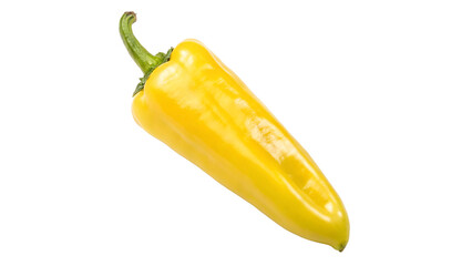long yellow pepper isolated on transparent background