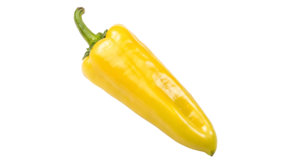 long yellow pepper isolated on transparent background