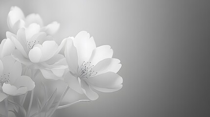 Elegant Monochrome Blossom Flowers Closeup Photography
