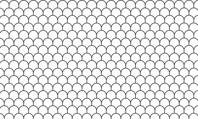 Shingles roof seamless pattern. House roof tile texture. Geometric shape design. Metal construction grid. Fish scales. Vector illustration isolated on white&nbsp;background.&nbsp;EPS&nbsp;10&nbsp;. 