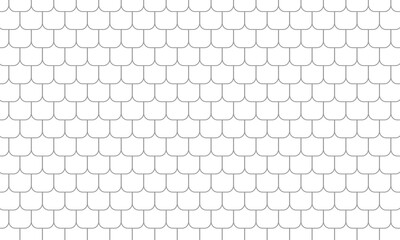 Shingles roof seamless pattern. House roof tile texture. Geometric shape design. Metal construction grid. Fish scales. Vector illustration isolated on white background. EPS 10 .  © Micro  Vector Market