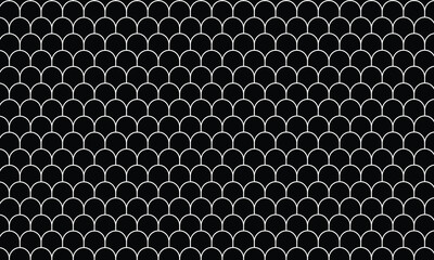 Shingles roof seamless pattern. House roof tile texture. Geometric shape design. Metal construction grid. Fish scales. Vector illustration isolated on white background. EPS 10 . 