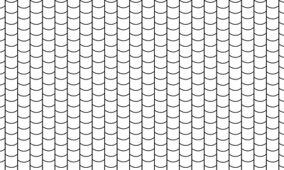Shingles roof seamless pattern. House roof tile texture. Geometric shape design. Metal construction grid. Fish scales. Vector illustration isolated on white background. EPS 10 .  © Micro  Vector Market