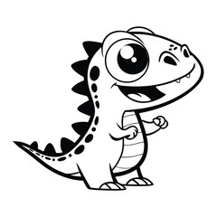 cute dinosaur black silhouette