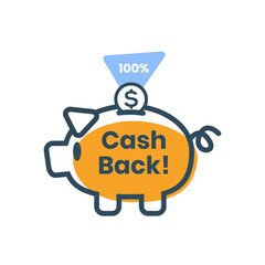 Cashback Savings: A playful illustration of a piggy bank representing cashback rewards and savings in a dynamic, graphic format.